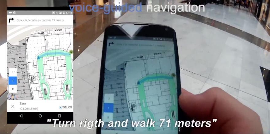 Voice-guided indoor navigation with Situm